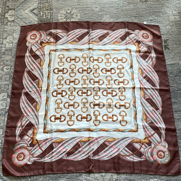 Vintage Gucci Horsebit Silk Scarf - Picture 1 of 6